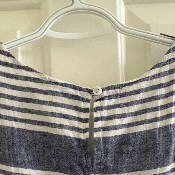 Nautical Navy & White Striped Linen Blend Shift Dress – Size S/P - Picture 2 of 4